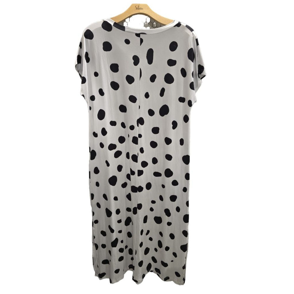 Women's Noracora Polka Dot Maxi Dress White/Black Size XL